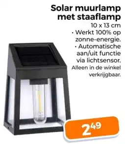 Trekpleister Solar muurlamp met staaflamp aanbieding