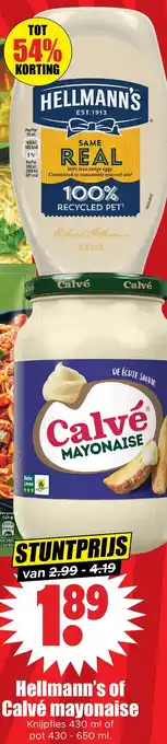 Dirk Hellmann's of Calvé mayonaise aanbieding
