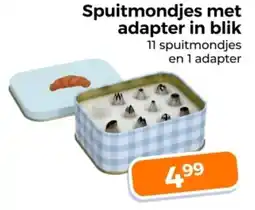 Trekpleister Spuitmondjes met adapter in blik aanbieding