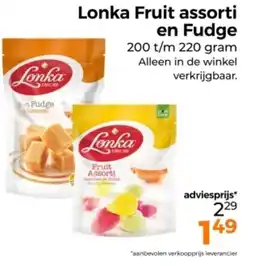 Trekpleister Lonka fruit assorti en fudge aanbieding