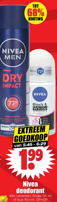 Dirk Nivea deodorant aanbieding