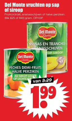 Dirk Del Monte vruchten op sap of siroop aanbieding