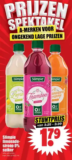 Dirk Slimpie limonadesiroop 0% suiker aanbieding