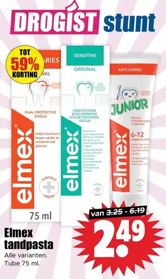 Dirk Elmex tandpasta aanbieding