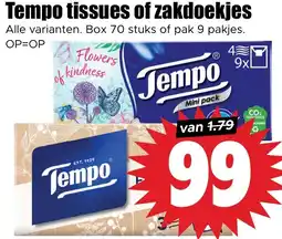 Dirk Tempo tissues of zakdoekjes aanbieding