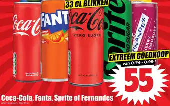 Dirk Coca-Cola, Fanta, Sprite of Fernandes aanbieding