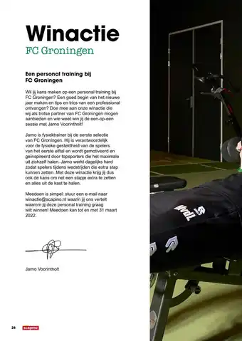 Scapino Winactie FC Groningen Een personal training bij FC Groningen aanbieding