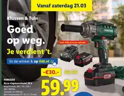 Lidl PARKSIDE Accu-slagmoersleutel 20 VAccu-slagmoersleutel 20 V aanbieding