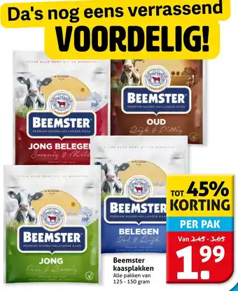 Hoogvliet Beemster kaasplakken aanbieding