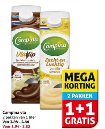 Hoogvliet Campina vla aanbieding