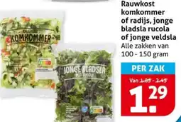 Hoogvliet Rauwkost komkommer of radijs, jonge bladsla rucola of jonge veldsla aanbieding