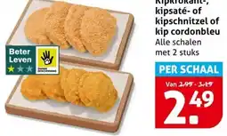 Hoogvliet Kipkrokant-, kipsaté- of kipschnitzel of kip cordonbleu aanbieding