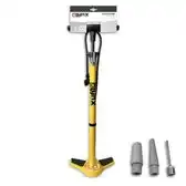 Bol.com Fietspomp Met Drukmeter 6 bar Geel Bandenpomp Presta Dunlop Schrader Ventielen aanbieding