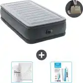 Bol.com Intex Luchtbed - 1-Persoons - 99 x 191 x 46 cm - Grijs - Inclusief pomp - Hoeslaken en Reparatieset aanbieding