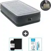 Bol.com Intex Luchtbed - 1-Persoons - 99 x 191 x 46 cm - Grijs - Inclusief pomp - Hoeslaken en Reparatieset aanbieding