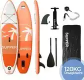 Bol.com Supper Sup Board - opblaasbaar paddle board 120 kg - peddelen - 285 x 76 cm aanbieding