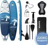 Bol.com Supper Sup Board XL - opblaasbaar - 220kg - 335 x 81 cm - voor 2 personen aanbieding