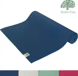 Bol.com Bodhi Tree Yogamat 6 mm (183 × 61 cm) - Extra dik & antislip - Inclusief draagriem - Donkerblauw aanbieding