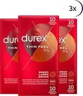 Bol.com Durex Condooms Thin Feel XL 10st - 3 Stuks - Voordeelverpakking aanbieding