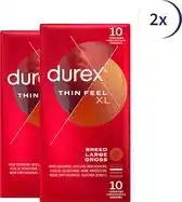 Bol.com Durex Condooms Thin Feel XL 10st - 2 Stuks - Voordeelverpakking aanbieding