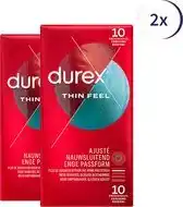Bol.com Durex Condooms Thin Feel Close Fit 10st - 2 Stuks - Voordeelverpakking aanbieding