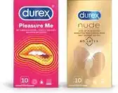 Bol.com Durex - 20 stuks Condooms - Pleasure Me 1x10 stuks - Nude No Latex 1x10 stuks - Voordeelverpakking aanbieding