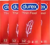 Bol.com Durex - Condooms - Thin Feel - 4x 12 stuks - Voordeelverpakking aanbieding