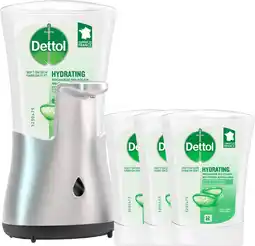 Bol.com Dettol Automatische Zeepdispenser + Navulling Handzeep - Aloe Vera - 3x 250 ml - Voordeelverpakking aanbieding