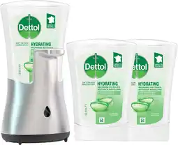 Bol.com Dettol - Automatische Zeepdispenser No Touch & 3x250ml Handzeep No Touch Navulling - Aloe Vera aanbieding