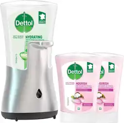 Bol.com Dettol - Automatische Zeepdispenser No Touch & 2x250ml Handzeep No Touch Navulling - Sheabutter aanbieding
