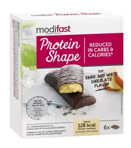 Bol.com Modifast Protein Shape - Reep Pure & Witte Chocolade - 6 stuks - Eiwitreep aanbieding