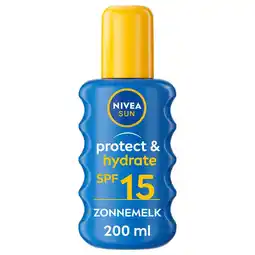 Bol.com NIVEA SUN Protect & Hydrate Zonnebrand Spray - SPF 15 - Zonnespray - Met Vitamine C - 200 ml aanbieding