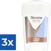 Bol.com Rexona Maximum Protection - Deodorant - Stick - Clean Scent - 45ml x 3 aanbieding