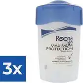 Bol.com Rexona Men Maximum Protection - Deodorant - Stick - Clean Scent - 45ml x 3 aanbieding