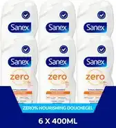 Bol.com Sanex Zero% Droge Huid Douchegel - 6 x 400ml - Voor Droge Huid - Voordeelverpakking aanbieding
