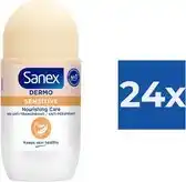 Bol.com Sanex - Deodorant - Roller - pH Balance Dermo - Sensitive - 50ml x 24 aanbieding