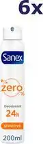 Bol.com Sanex Zero% Sensitive Deodorant Spray - 6 x 200 ml aanbieding