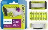 Bol.com Philips OneBlade Original Blade - Vervangmesjes Body Kit - 2 stuks - QP620/50 aanbieding