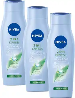 Bol.com NIVEA 2-in-1 Care Express Shampoo & Conditioner- 3 x 250 ml - Voordeelverpakking aanbieding
