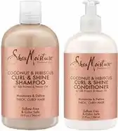 Bol.com Shea Moisture Coconut & Hibiscus - Shampoo & Conditioner Curl & Shine - 2 x 384 ml aanbieding