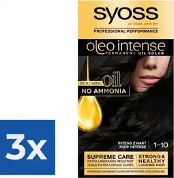 Bol.com Syoss Oleo Intense - Haarverf - 1-10 - Intens Zwart - 115ml x 3 aanbieding