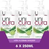 Bol.com Unicura Ultra Antibacteriële Vloeibare Handzeep - 6 x 250 ml - Voordeelverpakking aanbieding