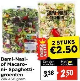 Vomar Voordeelmarkt Bami-Nasi of Macaroni-Spaghettigroenten aanbieding
