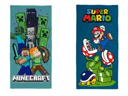 Lidl Kinder strandlaken Super Mario of Minecraft (Minecraft) aanbieding