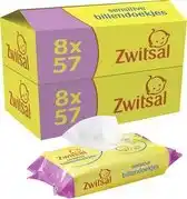 Bol.com Zwitsal Billendoekjes Sensitive - Baby - 2x (8 x 57 stuks) aanbieding