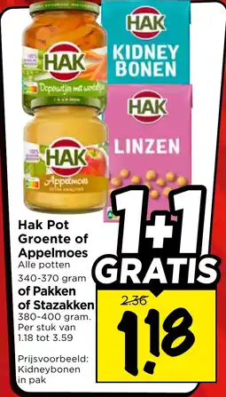 Vomar Voordeelmarkt Hak Pot Groente of Appelmoes of Pakken of Stazakken aanbieding