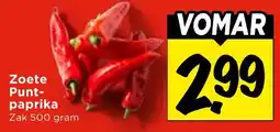Vomar Voordeelmarkt Zoete Puntpaprika aanbieding