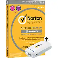 MediaMarkt Micromedia Norton Premium 25 Gb 10 Apparaten + Powerbank aanbieding