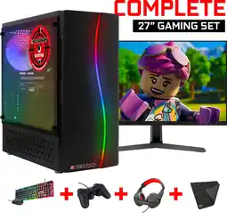 Bol.com ScreenON - Gaming Set - X100126 - V2 (GamePC.X100126 + 27 Inch Monitor + Toetsenbord + Muis) aanbieding