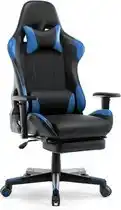 Bol.com GAME HERO Winner X1 Gaming Stoel Verstelbare Armleuningen - Gamestoel Met Voetsteun - Blauw aanbieding